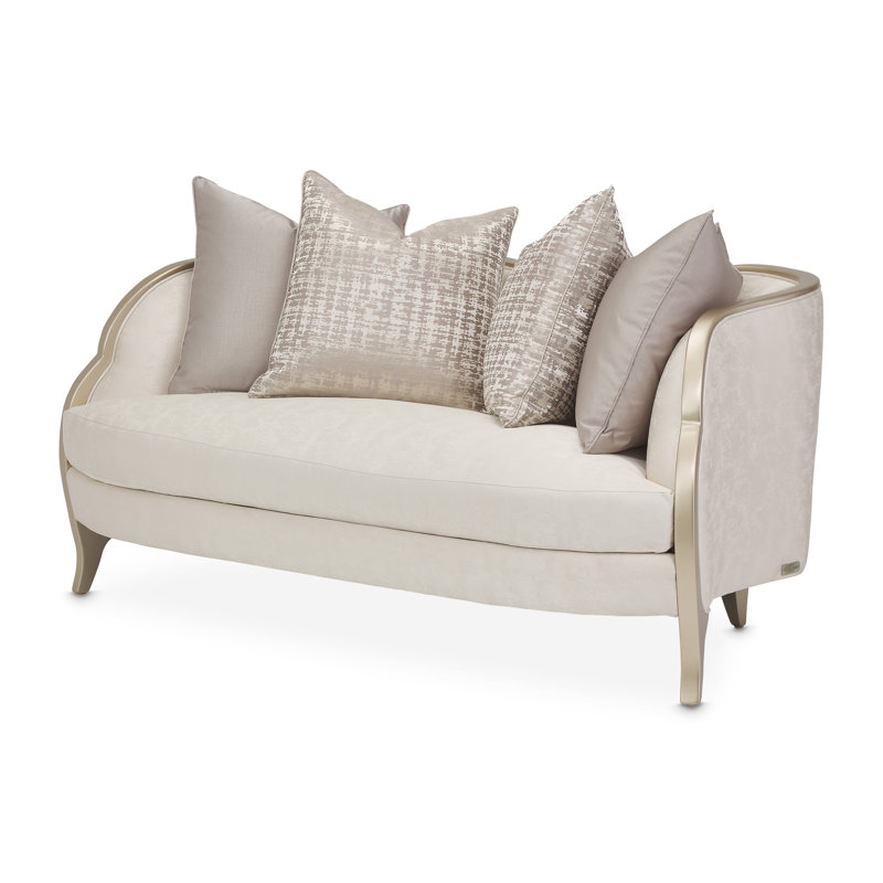Malibu Crest 70'' Recessed Arm Loveseat, Cloud White 100% Polyester