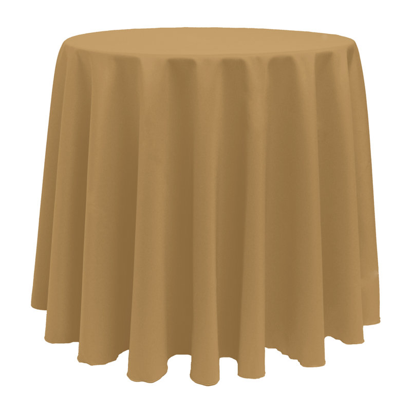 Solid Color Round Tablecloth, 108" x 108", Toast
