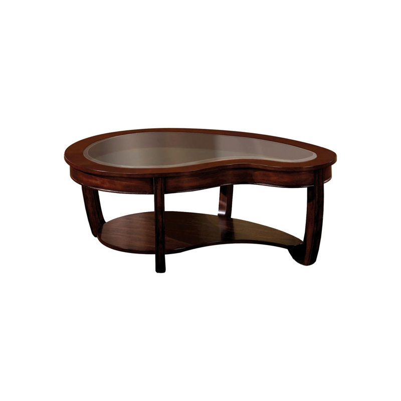 50.6" W Transitional Coffee Table, Dark Cherry