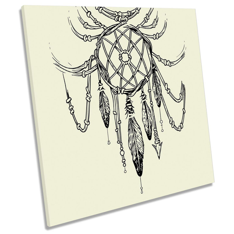 Dreamcatcher Modern - Wrapped Canvas Print, 60cm H x 60cm W x 2cm D