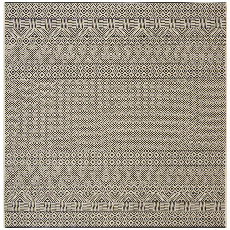 Tapis intérieur / extérieur beige Arneshia, Rond 4 pi