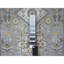 2'7"x6' Flannel Gray Karajeh Geometric Design Hand Knotted Shiny Wool Rug 70439265DCBF441BB7B725C40AE1F36D