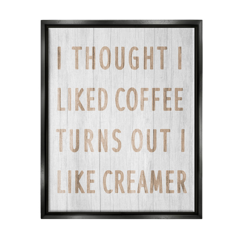 «Funny Kitchen Coffee», encadré sur bois par Lil 'Rue, impression, H 21 po x l 17 po x P 1,7 po, Cadre flottant noir de jais