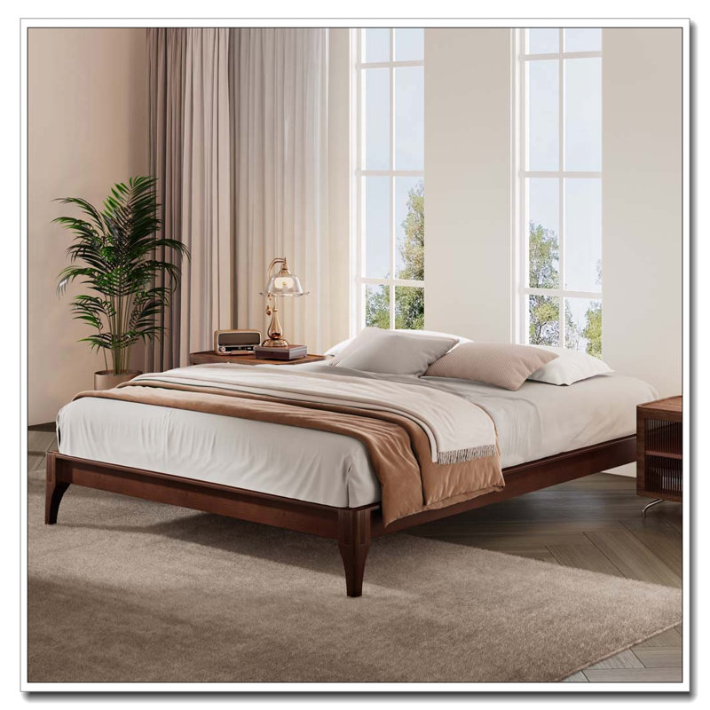 Grand lit plateforme en bambou sec, Grand lit, Chocolat