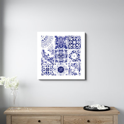 " Navy Bold Tiles " Painting Print