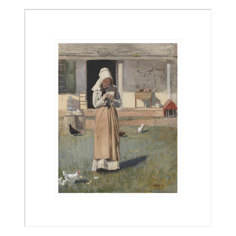 «The Sick Chicken» par Winslow Homer, impression giclée sur cadre, H 15,82 po x l 13,75 po