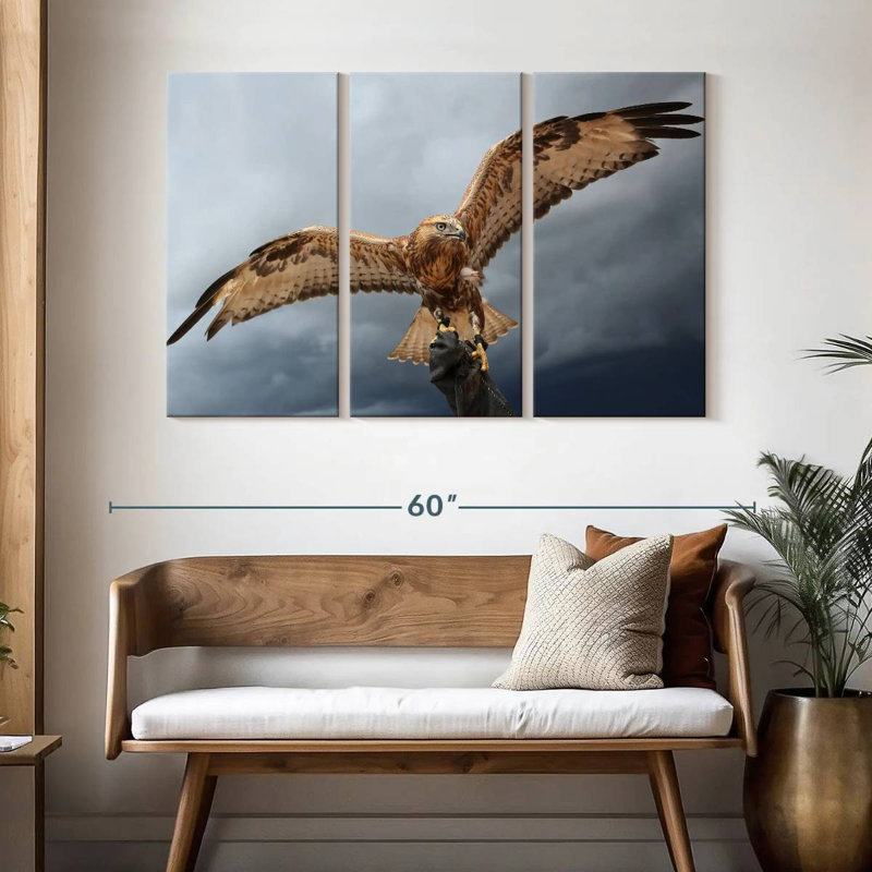 Brampt Falcon On Gauntlet, 32" H x 50" W