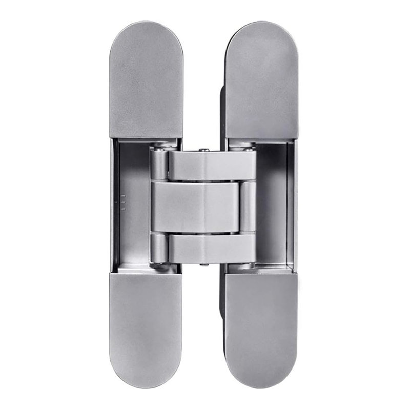 Charnière de porte invisible en alliage de zinc avec charnière de porte dissimulée réglable (ensemble de deux), Argent argent