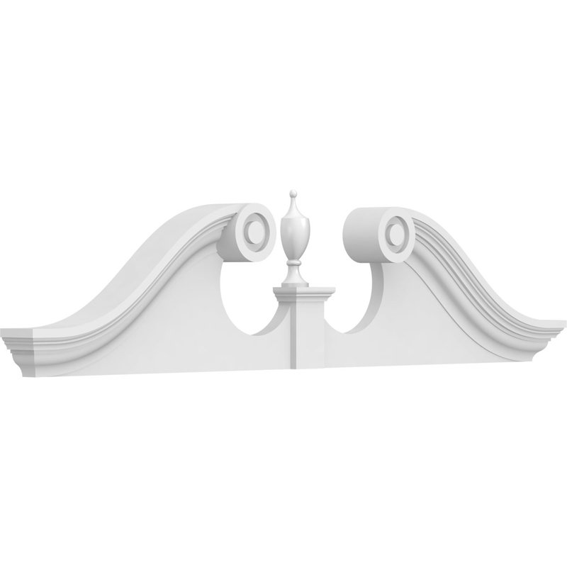Fronton en PVC de qualité architecturale Rams Head, H 11 po x l 44 po x P 2-3 / 4 po
