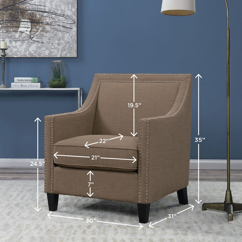 Fauteuil en polyester de 29 po de largeur Damira, Blé