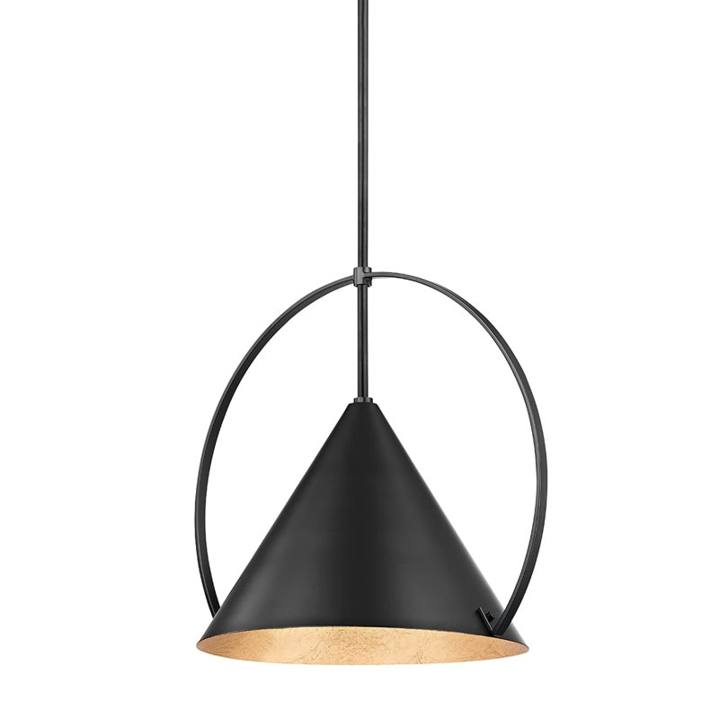 Nicholaus 1 - Light Pendant, Gold Leaf/Soft Black Combo, 15.25" H x 18" W x 18" D