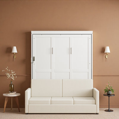 Lit escamotable double pleine grandeur avec coussin