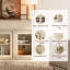 Armoire d'appoint moderne avec 6 portes en verre et tiroir, commode d'appoint multifonctionnelle avec grand rangement et tablette réglable-2052098385