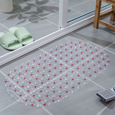 Set Of 2  Oval Bathtub Mat Non Slip, 27X15 Inch Bubble Bath Tub Mat For Bathroom, Machine Washable Shower Mat With Suction Cups And Drain Holes