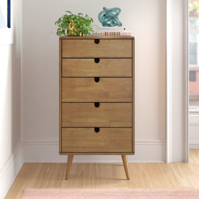 Commode 5 tiroirs en bois massif Etter