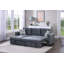 Canapé modulaire convertible en velours gris-121052264