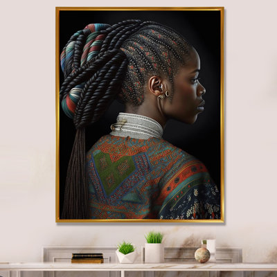 Clématite, femme afro-américaine, vêtements traditionnels VII sur toile