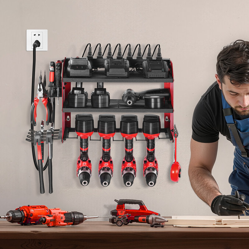 Support de rangement pour outils électriques avec station de charge 3 couches