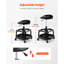 Rolling Shop Stool With 300 Lbs Load, Adjustable Height, Dual Tool Storage, 360 Movement And Locking, Black Foam Seat Height Workshop Capacity,