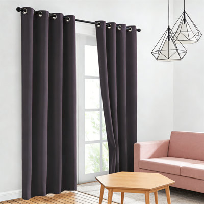 Blackout Thermal Insulated Grommet Curtains 2 Panels, W52xl84, Stone Blue