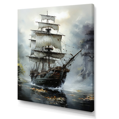 «Stormy Seas Corsairs Pirate Ghost Ship I», reproduction sur toile