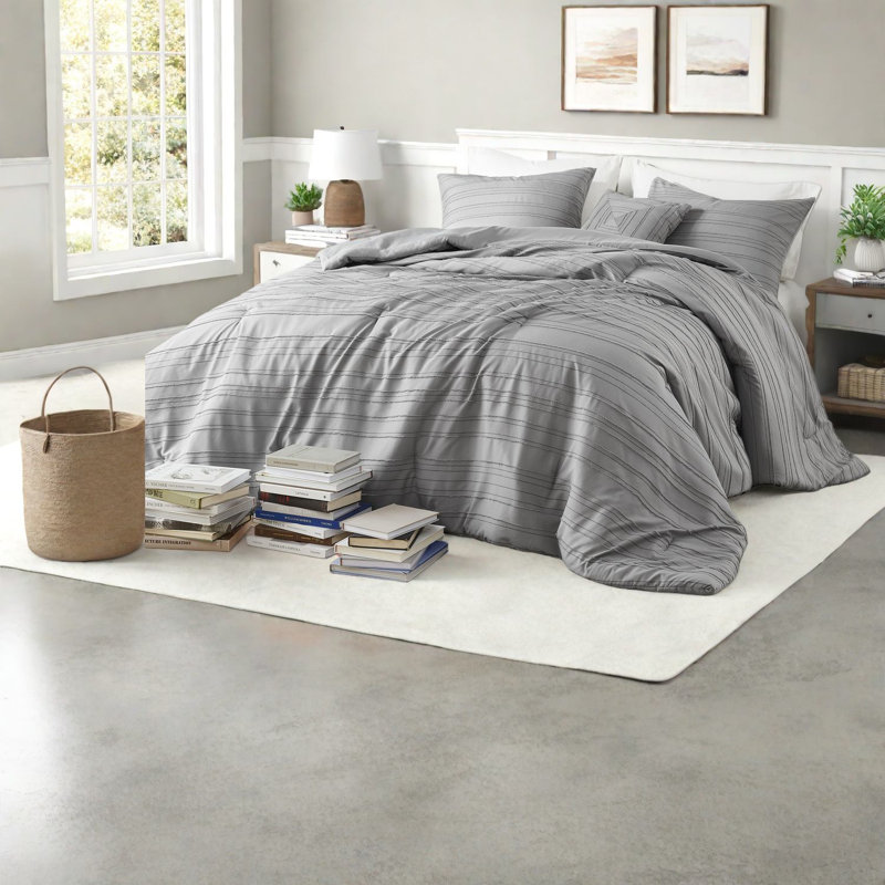 Comfortable Bedding Sets, Gray Polyester, Modern Design For Home