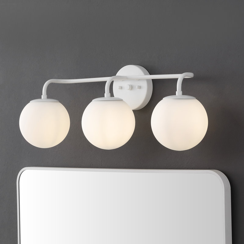 Ensemble de meuble-lavabo contemporain à 3 lumières Louis, Blanc, Trois lumières