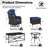 Adcox 2-Person Outdoor Rattan Patio Furniture Set with Swivel Chairs,Headrest Pillows,Ottomans,Tables & Blue Cushions-1314699901