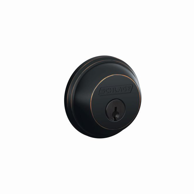 Single Cylinder Deadbolt, Aged Bronze, Keyed Alike, Yes
