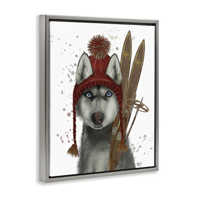«Husky with Winter Skis» par Fab Funky