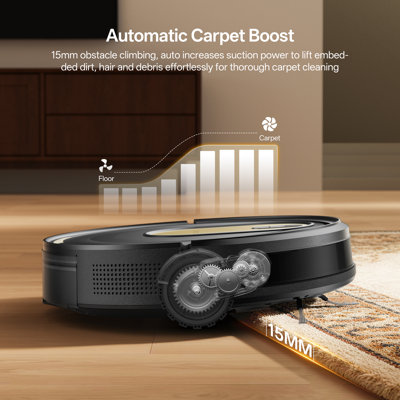 Aspirateur robot laveur avec aspiration de 5000 Pa, navigation intelligente et recharge automatique