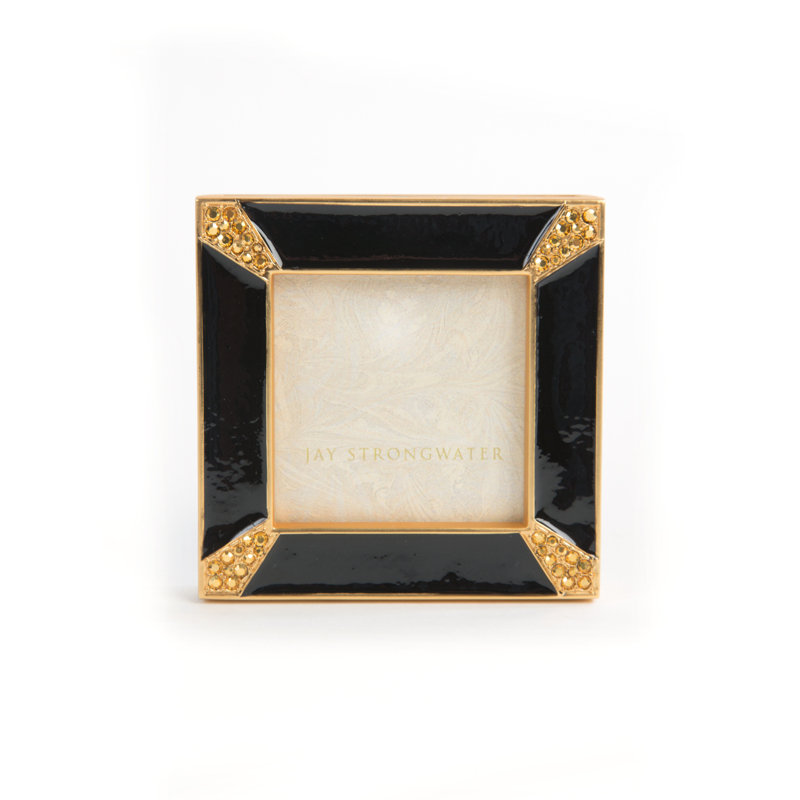 Leland Pavé Corner Metal Picture Frame, Black