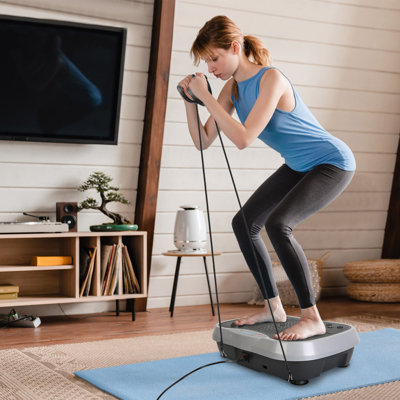 EvoNet Vibration Exercise Machine, 331lbs Capacity Whole Body Vibration Platform With Resistance Bands Remote Control For Home Fitness Weight Loss