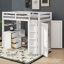 Lit mezzanine polyvalent avec tiroirs de rangement intégrés, bureau de travail spacieux et armoire de style armoire-114355538-114355539