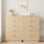 Commode 5 tiroirs en rotin pour la chambre à coucher, corps et pieds de l'armoire intégrés, commode en bois pour les couloirs, les entrées et le placard, assemblage facile-1286595318
