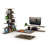 Mid Century Modern Tv Stand 4 Shelves Open Storage Metal Cords Entertainment Centre-1122827019
