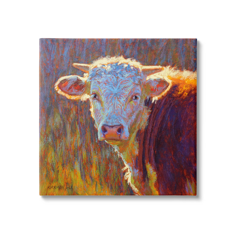 Art moderne sur toile, portrait de vache moderne par Rita Kirkman, H 24 po x l 24 po x P 1,5 po