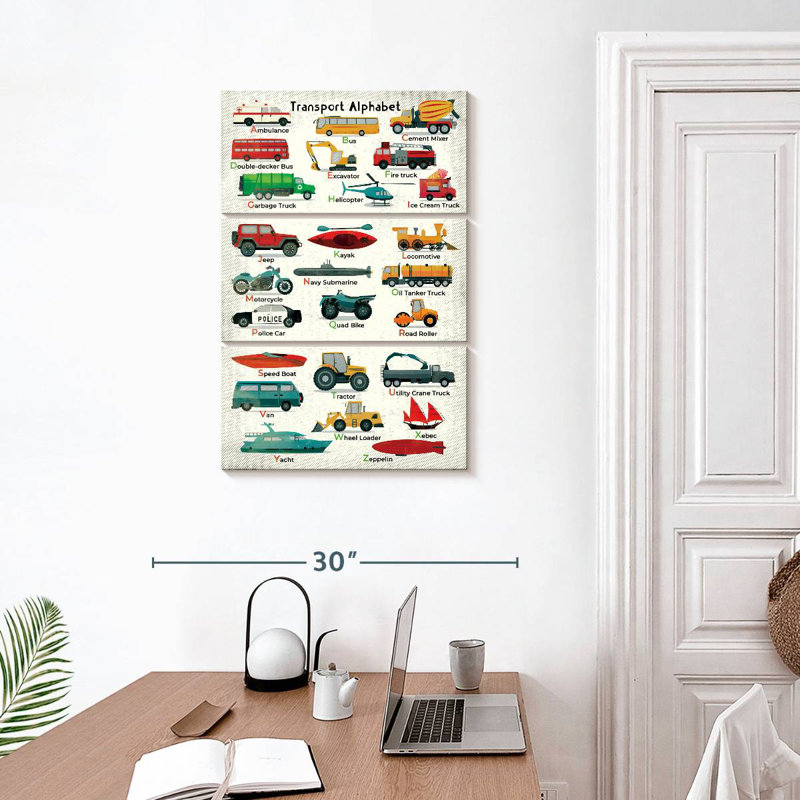 Tableau pour enfants Ashelle Transport Alphabet, H 32 po x l 20 po