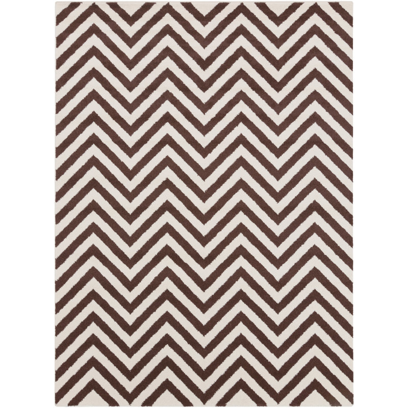 Tapis à chevrons chocolat Greer, Rectangle 9 pi 3 po x 12 pi 6 po