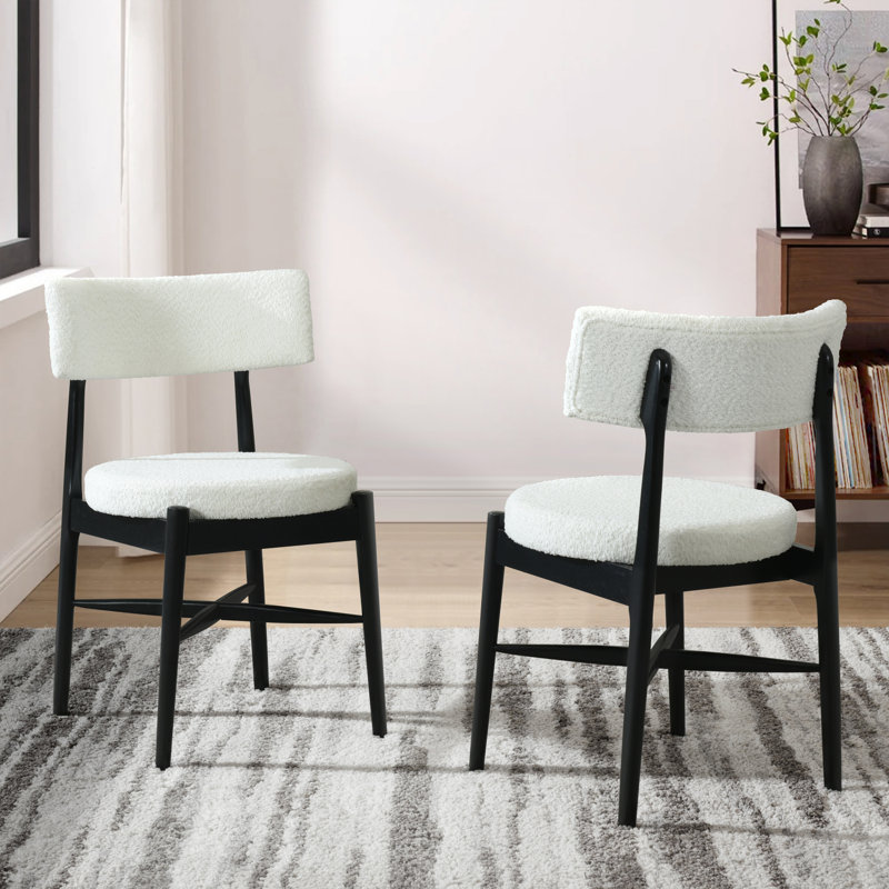 Chaises de salle à manger de style Mid-Century moderne (MP2 / carton) noir + beige, Noir