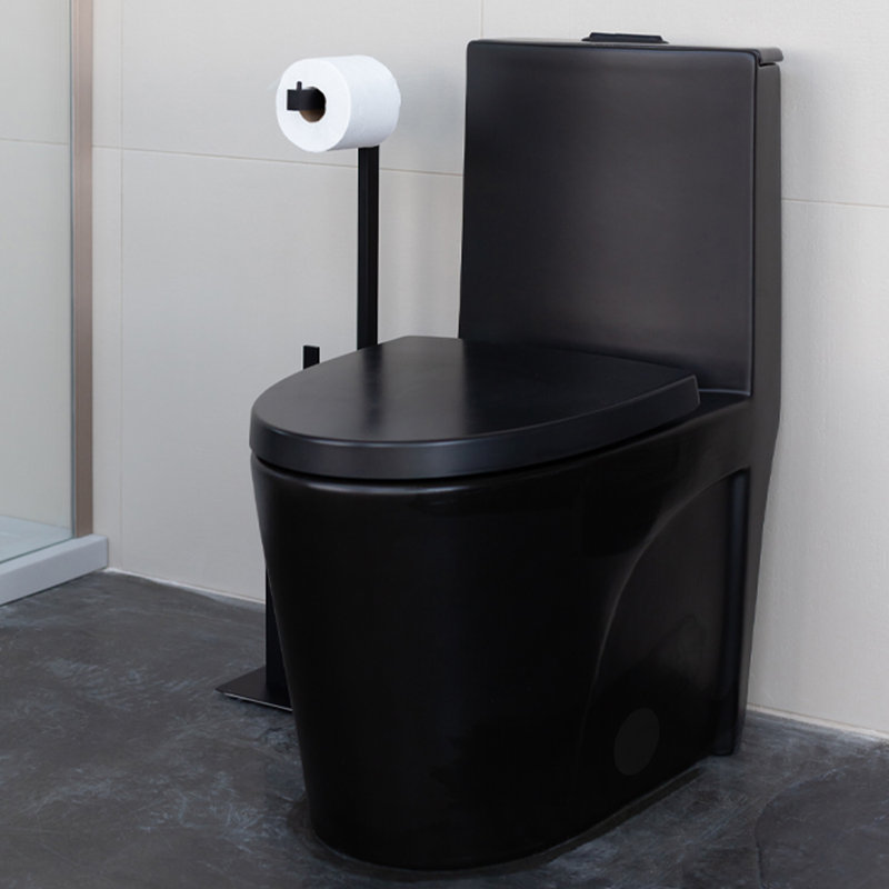Toilette allongée une pièce Tyrone 8 GPF (siège inclus), Noir mat