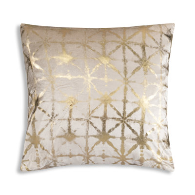 Coussin décoratif en velours Kora Cloud9 l 22 po x L 22 po avec imprimé géométrique et détails décoratifs Cloud9