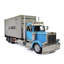 Figurine en acier pressé vintage pour camion et remorque en bronze
