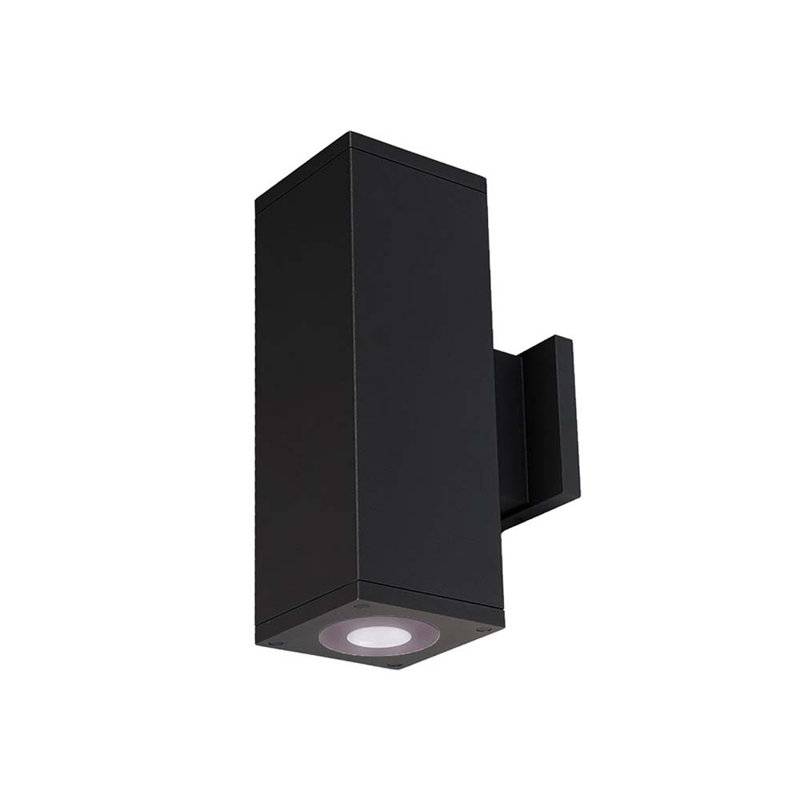 Appliquee à bras extérieur 2 lumières del architecturale cubique, Noir