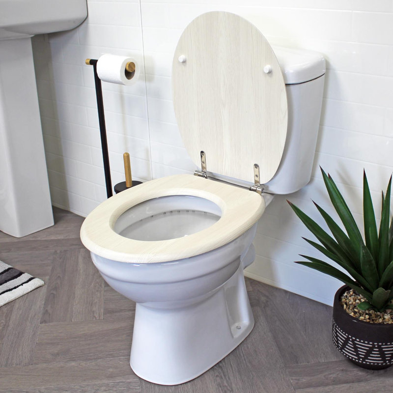 Oxford Round Standard Toilet Seat, White Oak