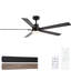 Ventilateur de plafond 60 po bicolore à intensité variable de 60 po à 3 lumières CCT avec télécommande et commande murale, 6 vitesses, moteur à courant continu réversible pour la chambre à coucher.-132754042-132754044