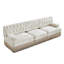 Canapé 3 places en tissu de velours adapté aux animaux de compagnie avec frange à franges, conception capitonnée et base en bois ergonomique pour les salons et les chambres-990996029