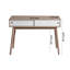 Table d'entrée avec 2 portes coulissantes blanches, console avec espace de rangement et pieds en bois, table de canapé derrière le canapé pour le couloir, salon, couleur naturelle