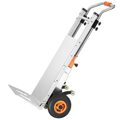 Chariot électrique pour monter les escaliers, chariots d'escaliers électriques de 440 lb avec corde de 157,5 po et poignée extensible, monte-escalier robuste pour la Logistique d'entrepôt, meubles en mouvement (argent)
