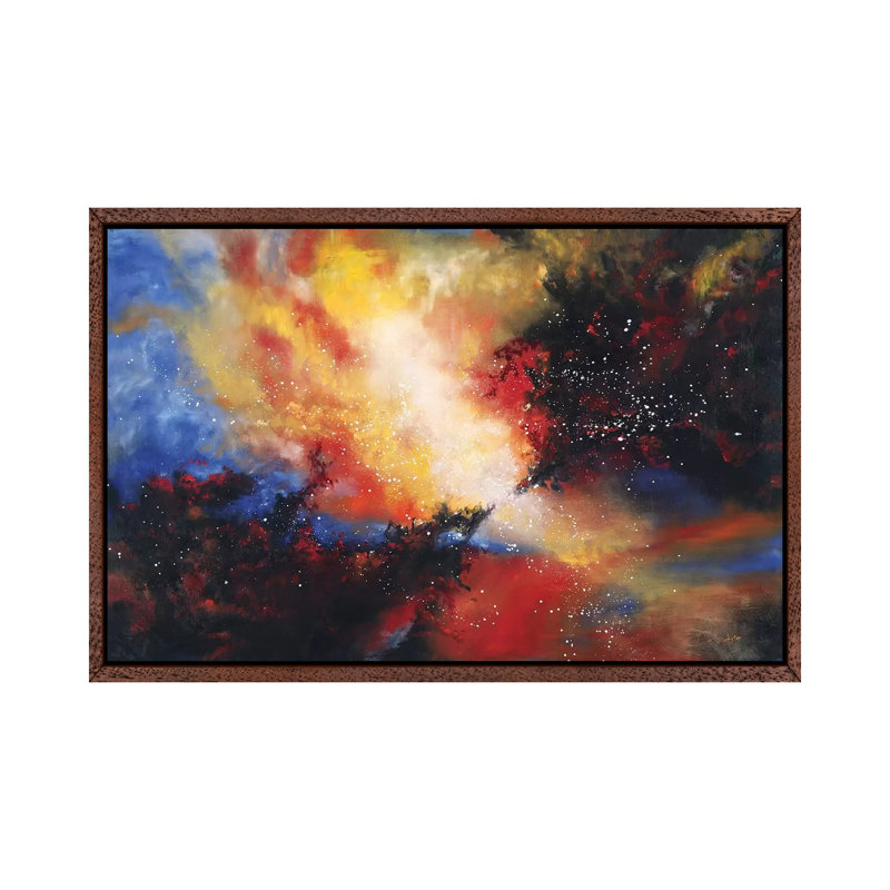 Confluence by Christopher Lyter - Painting on Canvas, 66.04cm H x 101.6cm W x 3.81cm D, Classic Brown Wood Framed